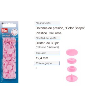 Botones pres. ColorSnaps 12,4 mm rosa CONT: 5 TAR de 30 pz