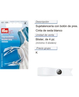 Sujeta-lencería, cinta de seda blanco CONT: 5 TAR de 4 pz