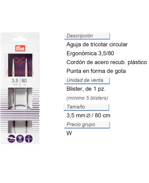 AGUJA CIRCULAR TRICOTAR PRYM