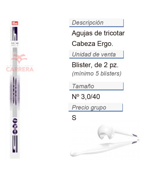 AGUJA TRICOTAR CABEZA ERGONOMICA