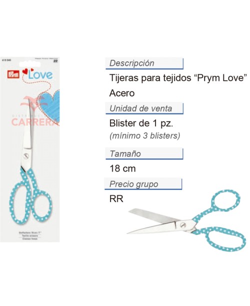 Prym Love Tijera para tejidos acero 18 cm CONT: 3 TAR de 1 p