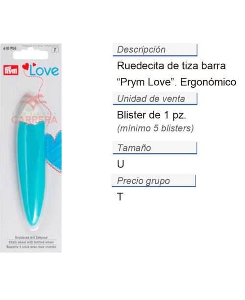 Prym Love Ruedecita de tiza Barra ergonomics CONT: 5 TAR de