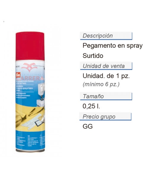 Pegamento spray CONT: 6 PZ de 0,25 l