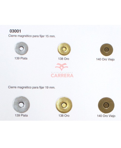 CIERRE MAGNETICO ADHESIVO ART.03001